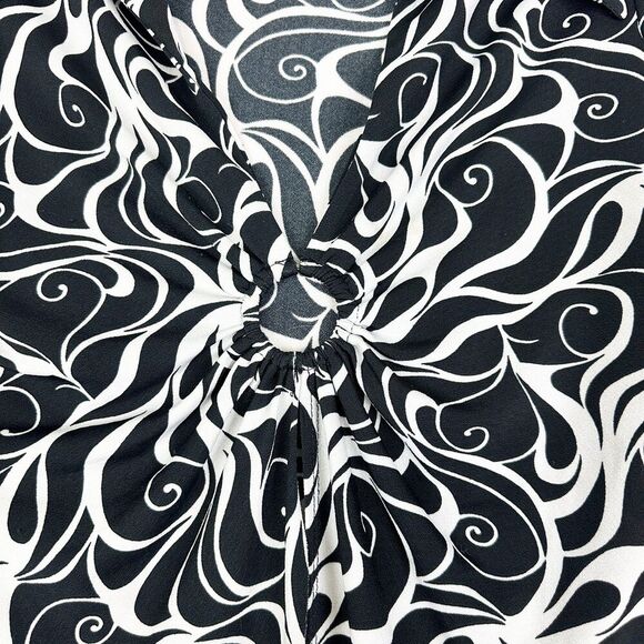 Vintage Poetry Y2K Babydoll Top Size Small Retro Swirl Open Slit Bottom Whimsy - Picture 3 of 6